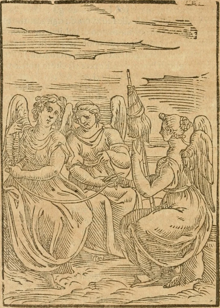 An illustration from Seconda nouissima editione delle Imagini de gli dei delli antichi di Vicenzo Cartari reggiano : ridotte da capo a piedi alle loro reali, & non più per l'adietro osseruate simiglianze : cauate da' marmi, bronzi, medaglie, gioie, & altre memorie antiche : con esquisito studio, & particolare diligenza, 1626, leaf 289