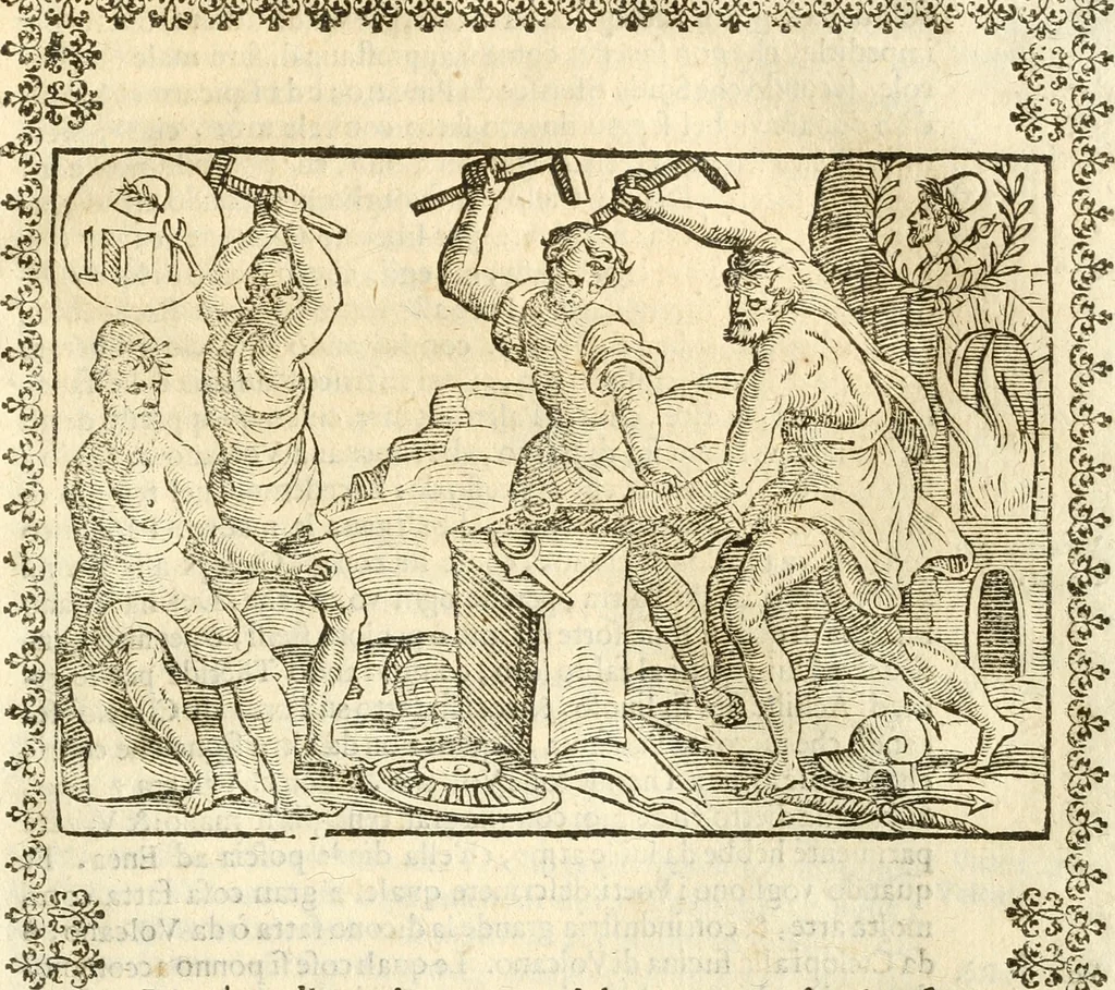 An illustration from Seconda nouissima editione delle Imagini de gli dei delli antichi di Vicenzo Cartari reggiano : ridotte da capo a piedi alle loro reali, & non più per l'adietro osseruate simiglianze : cauate da' marmi, bronzi, medaglie, gioie, & altre memorie antiche : con esquisito studio, & particolare diligenza, 1626, leaf 360