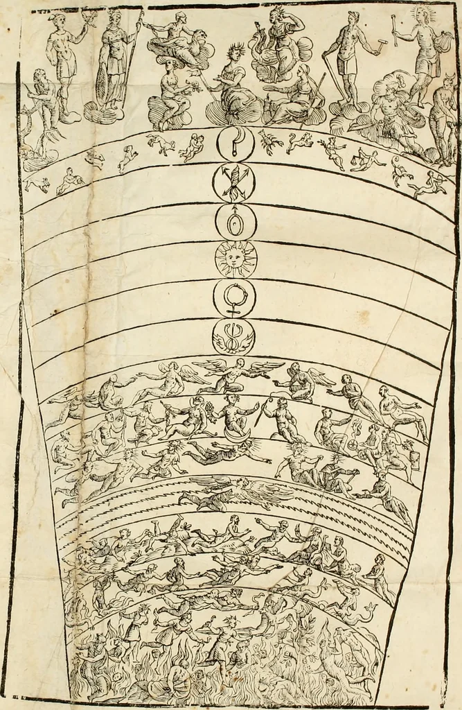 An illustration from Seconda nouissima editione delle Imagini de gli dei delli antichi di Vicenzo Cartari reggiano : ridotte da capo a piedi alle loro reali, & non più per l'adietro osseruate simiglianze : cauate da' marmi, bronzi, medaglie, gioie, & altre memorie antiche : con esquisito studio, & particolare diligenza, 1626, leaf 40