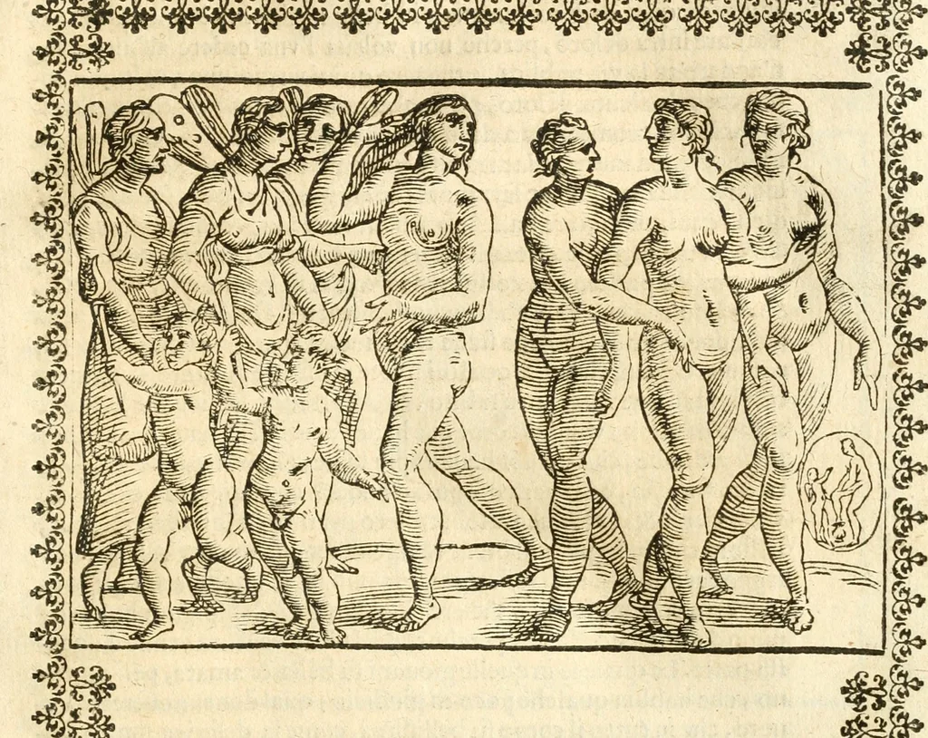 An illustration from Seconda nouissima editione delle Imagini de gli dei delli antichi di Vicenzo Cartari reggiano : ridotte da capo a piedi alle loro reali, & non più per l'adietro osseruate simiglianze : cauate da' marmi, bronzi, medaglie, gioie, & altre memorie antiche : con esquisito studio, & particolare diligenza, 1626, leaf 476