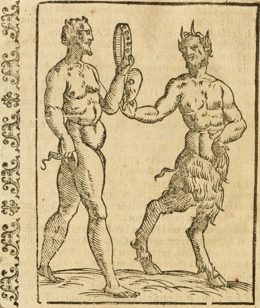 An illustration from Seconda nouissima editione delle Imagini de gli dei delli antichi di Vicenzo Cartari reggiano : ridotte da capo a piedi alle loro reali, & non più per l'adietro osseruate simiglianze : cauate da' marmi, bronzi, medaglie, gioie, & altre memorie antiche : con esquisito studio, & particolare diligenza, 1626, leaf 513