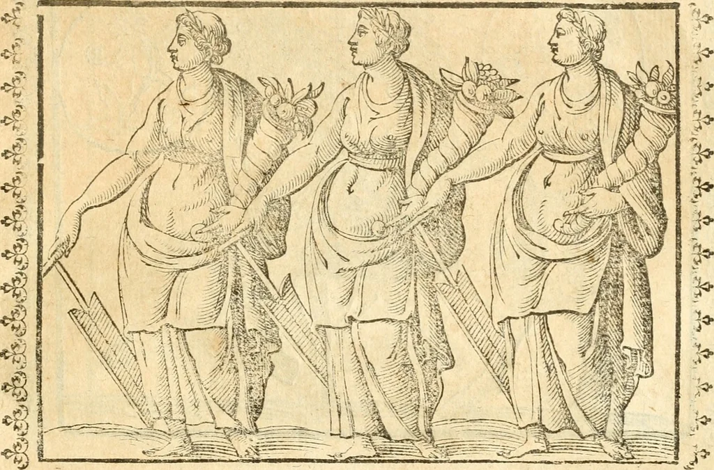 An illustration from Seconda nouissima editione delle Imagini de gli dei delli antichi di Vicenzo Cartari reggiano : ridotte da capo a piedi alle loro reali, & non più per l'adietro osseruate simiglianze : cauate da' marmi, bronzi, medaglie, gioie, & altre memorie antiche : con esquisito studio, & particolare diligenza, 1626, leaf 534