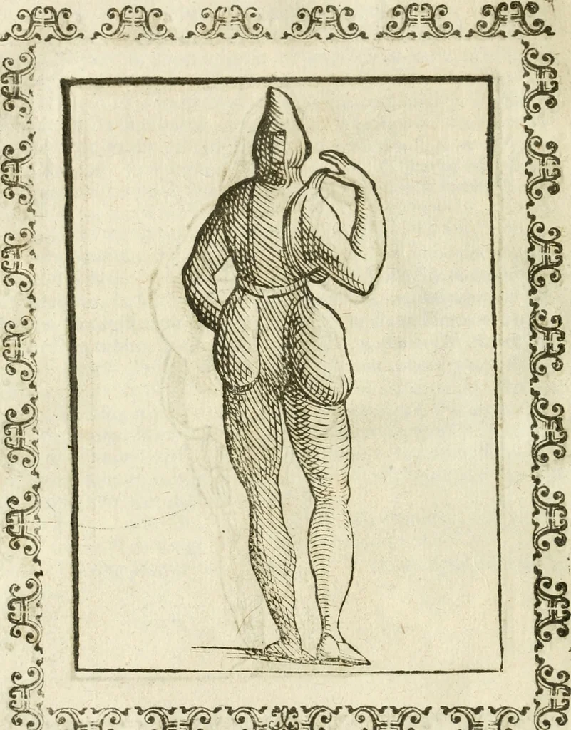 An illustration from Seconda nouissima editione delle Imagini de gli dei delli antichi di Vicenzo Cartari reggiano : ridotte da capo a piedi alle loro reali, & non più per l'adietro osseruate simiglianze : cauate da' marmi, bronzi, medaglie, gioie, & altre memorie antiche : con esquisito studio, & particolare diligenza, 1626, leaf 577
