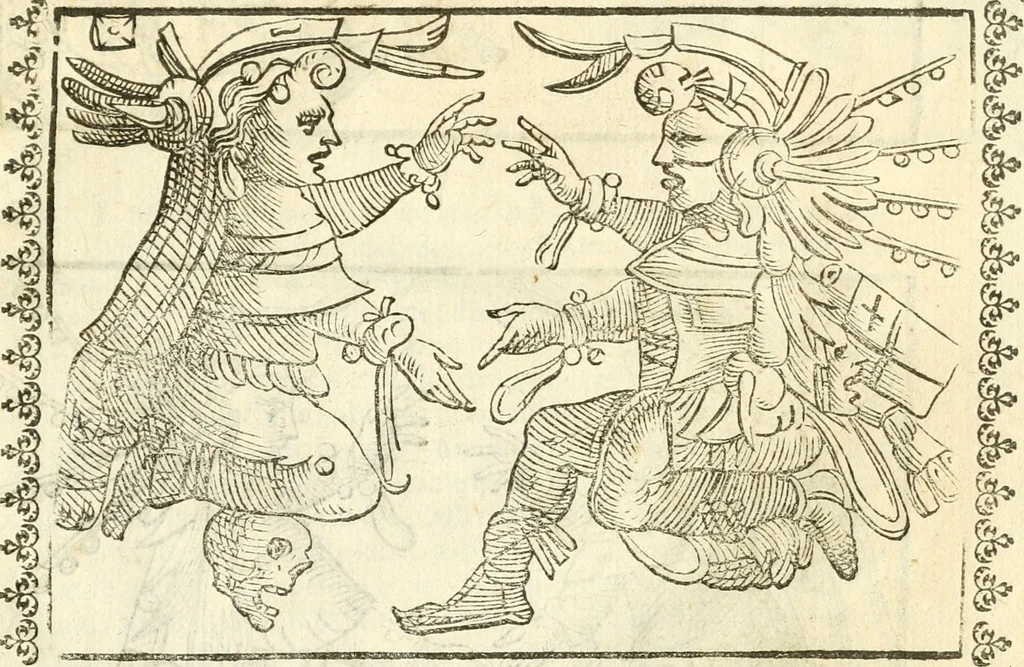 An illustration from Seconda nouissima editione delle Imagini de gli dei delli antichi di Vicenzo Cartari reggiano : ridotte da capo a piedi alle loro reali, & non più per l'adietro osseruate simiglianze : cauate da' marmi, bronzi, medaglie, gioie, & altre memorie antiche : con esquisito studio, & particolare diligenza, 1626, leaf 594