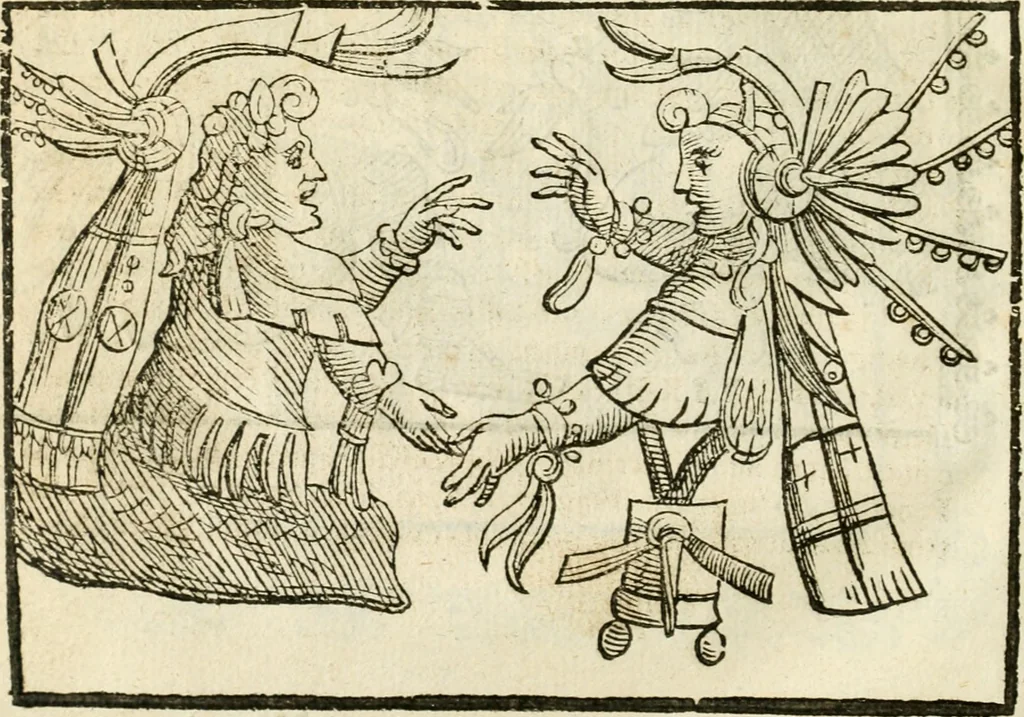 An illustration from Seconda nouissima editione delle Imagini de gli dei delli antichi di Vicenzo Cartari reggiano : ridotte da capo a piedi alle loro reali, & non più per l'adietro osseruate simiglianze : cauate da' marmi, bronzi, medaglie, gioie, & altre memorie antiche : con esquisito studio, & particolare diligenza, 1626, leaf 595