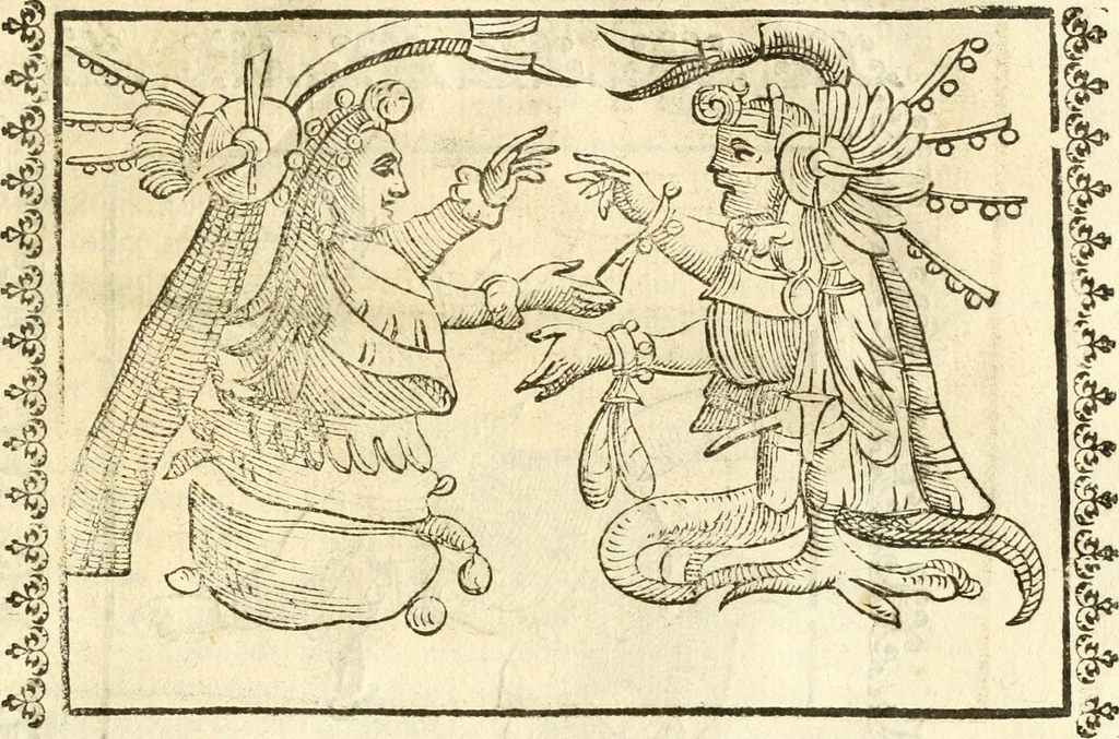 An illustration from Seconda nouissima editione delle Imagini de gli dei delli antichi di Vicenzo Cartari reggiano : ridotte da capo a piedi alle loro reali, & non più per l'adietro osseruate simiglianze : cauate da' marmi, bronzi, medaglie, gioie, & altre memorie antiche : con esquisito studio, & particolare diligenza, 1626, leaf 596