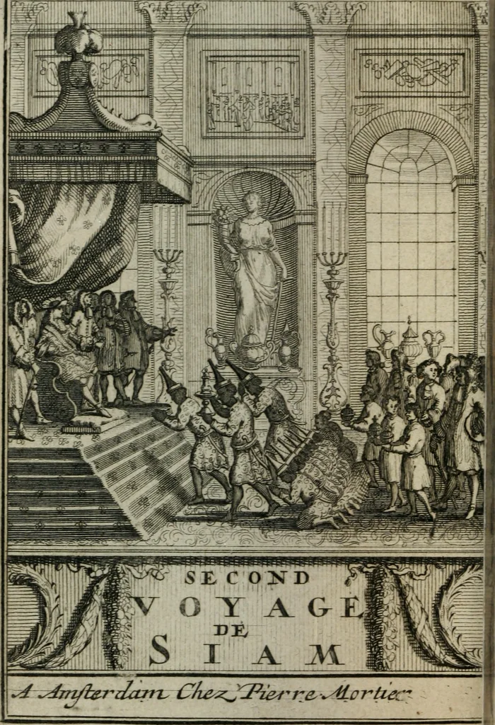 An illustration from Second voyage du père Tachard et des Jésuites envoyez par le roy au royaume de Siam : contenant diverses remarques d'histoire, de physique, de géographie, & d'astronomie, 1689, leaf 9