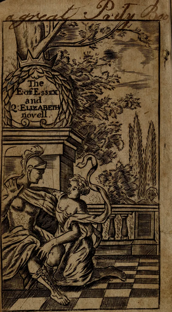 An illustration from The secret history of the most renowned Q. Elizabeth and the E. of Essex., 1695, leaf 5