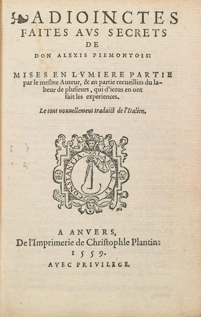 An illustration from Les secrets du S. Alexis Piemontois : divisez en six livres ; ausquels auons adjoint autres secrets de nouueau ... ; & les receptes de divers auteurs .., 1559, leaf 253
