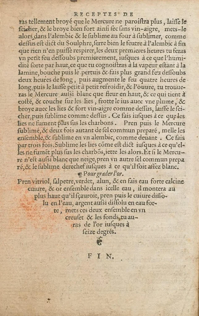 An illustration from Les secrets du S. Alexis Piemontois : divisez en six livres ; ausquels auons adjoint autres secrets de nouueau ... ; & les receptes de divers auteurs .., 1559, leaf 520