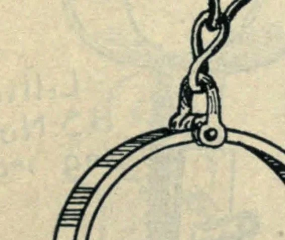 An illustration from Secrets of the great mysteries now revealed for the first time : handcuffs, iron box, iron bottle, iron boiler, coffin, rope chair, mail bag, band box, tramp chair, glass case, paper bag, packing case, straight jacket : a complete guide and reliable authority on all tricks. Full explanation of how the various tricks are performed, with diagrams and illustrations, 1909, leaf 75