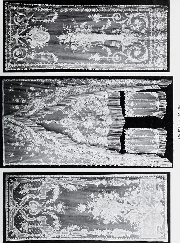 An illustration from Section française (class 84); dentelles, broderies, passementeries et dessins, 1908, leaf 100