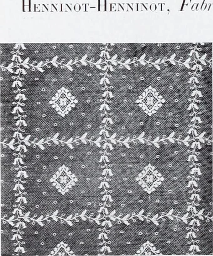 An illustration from Section française (class 84); dentelles, broderies, passementeries et dessins, 1908, leaf 107