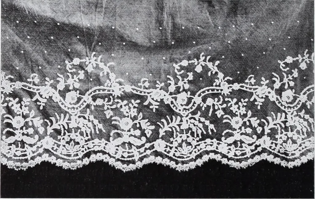 An illustration from Section française (class 84); dentelles, broderies, passementeries et dessins, 1908, leaf 149