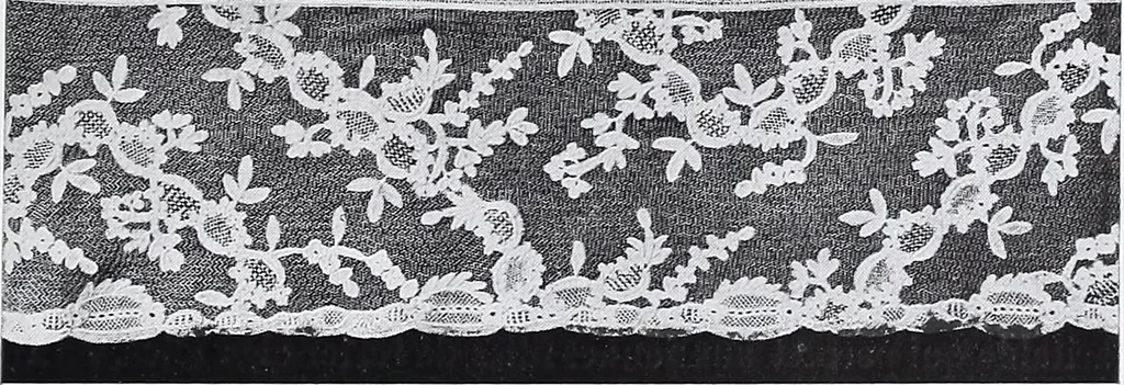 An illustration from Section française (class 84); dentelles, broderies, passementeries et dessins, 1908, leaf 154
