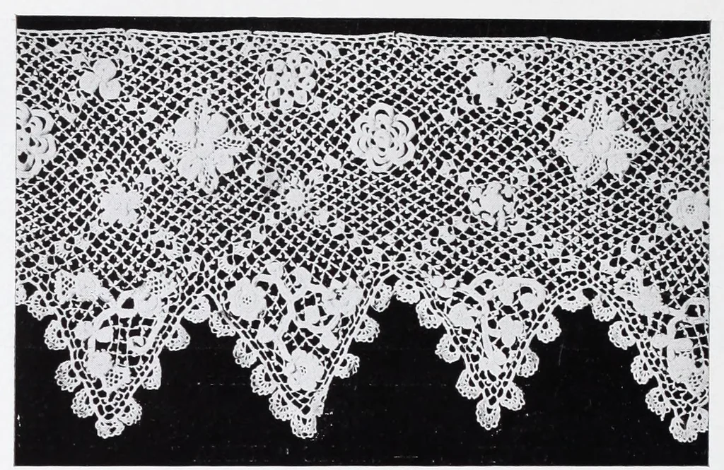An illustration from Section française (class 84); dentelles, broderies, passementeries et dessins, 1908, leaf 159
