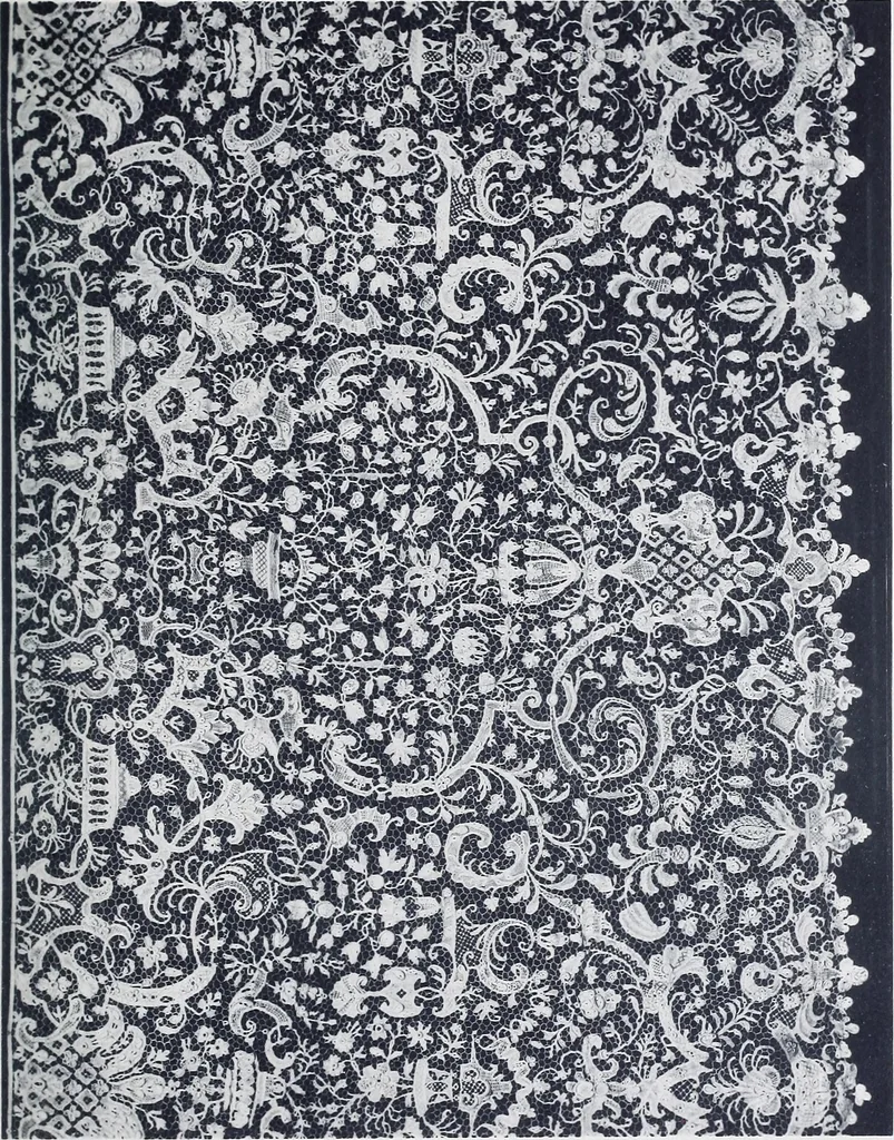 An illustration from Section française (class 84); dentelles, broderies, passementeries et dessins, 1908, leaf 20