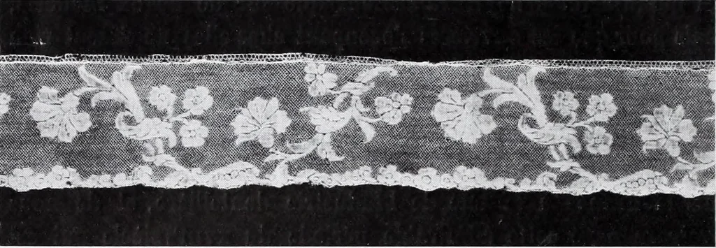 An illustration from Section française (class 84); dentelles, broderies, passementeries et dessins, 1908, leaf 23
