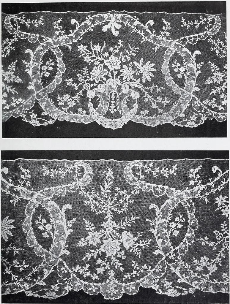An illustration from Section française (class 84); dentelles, broderies, passementeries et dessins, 1908, leaf 24