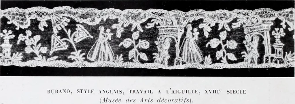 An illustration from Section française (class 84); dentelles, broderies, passementeries et dessins, 1908, leaf 33