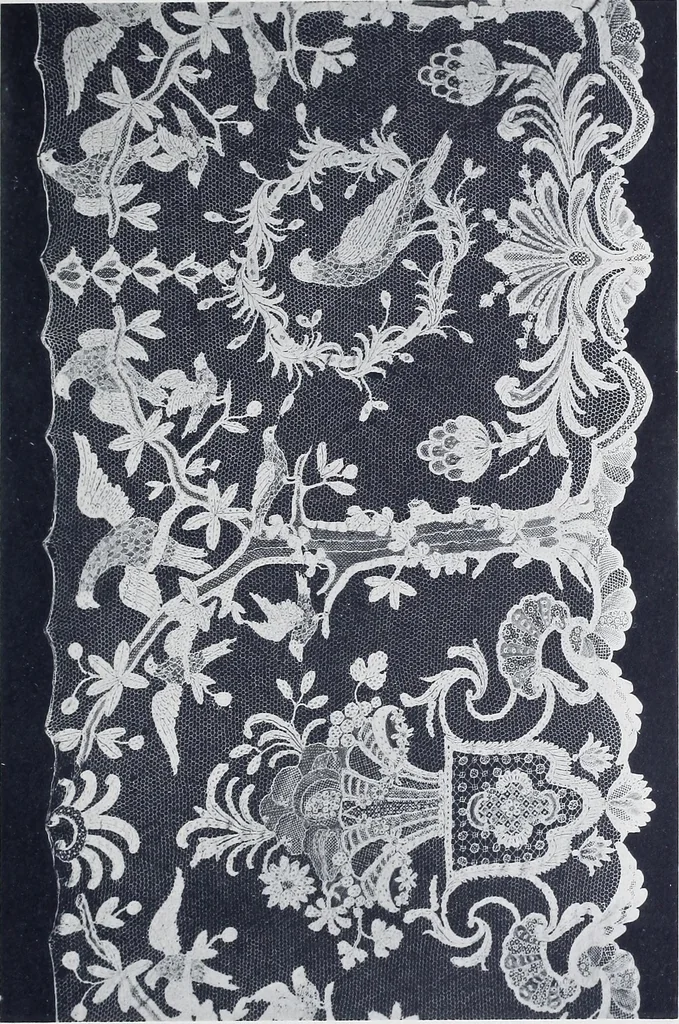 An illustration from Section française (class 84); dentelles, broderies, passementeries et dessins, 1908, leaf 34
