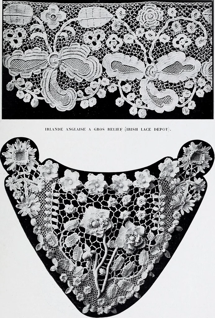 An illustration from Section française (class 84); dentelles, broderies, passementeries et dessins, 1908, leaf 46