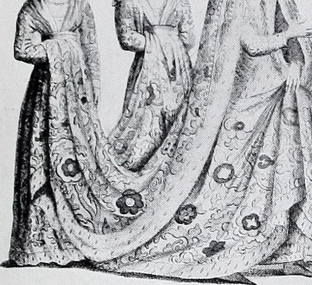 An illustration from Section française (class 84); dentelles, broderies, passementeries et dessins, 1908, leaf 64