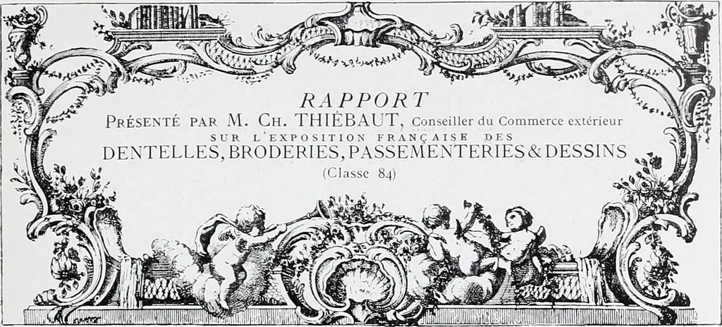 An illustration from Section française (class 84); dentelles, broderies, passementeries et dessins, 1908, leaf 8