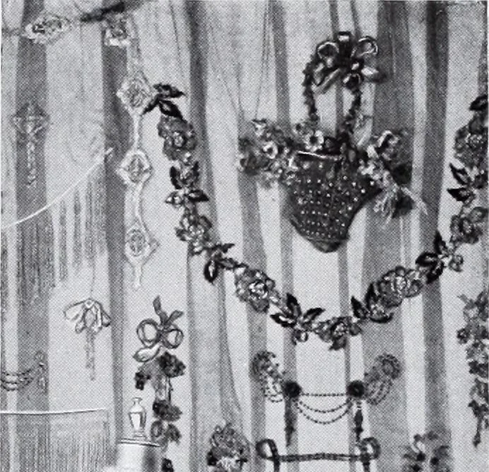 An illustration from Section française (class 84); dentelles, broderies, passementeries et dessins, 1908, leaf 91