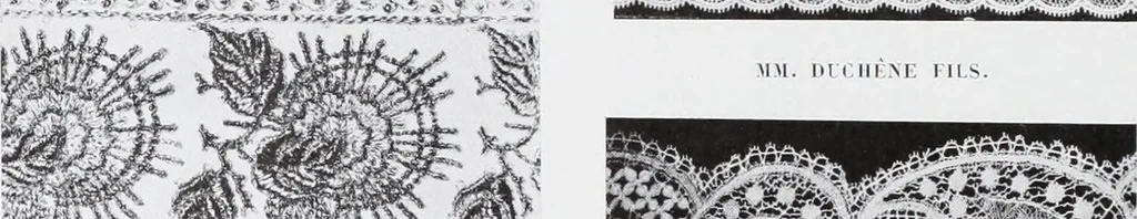 An illustration from Section française (class 84); dentelles, broderies, passementeries et dessins, 1908, leaf 97