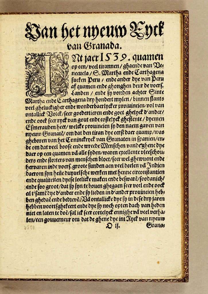 An illustration from Seer cort verhael vande destructie van d'Indien, 1578, leaf 115