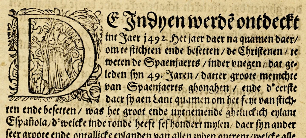 An illustration from Seer cort verhael vande destructie van d'Indien, 1578, leaf 16