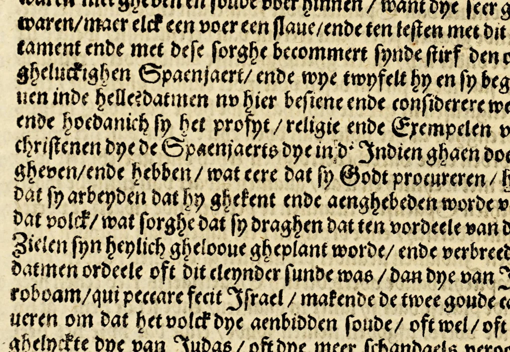 An illustration from Seer cort verhael vande destructie van d'Indien, 1578, leaf 78