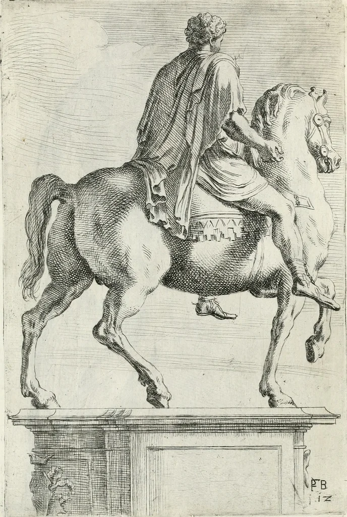 An illustration from Segmenta nobilium signorum e statuaru : quæ temporis dentem inuidium euasere Urbis æternæ ruinis erepta, typis æneis ab se commissa perptuæ uenerationis monimentum, 1638, leaf 28
