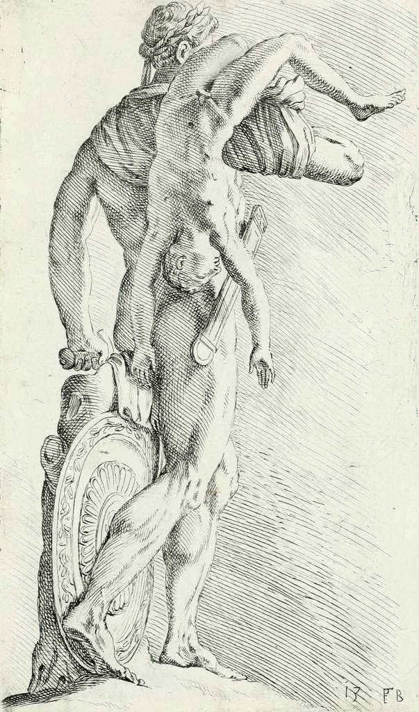 An illustration from Segmenta nobilium signorum e statuaru : quæ temporis dentem inuidium euasere Urbis æternæ ruinis erepta, typis æneis ab se commissa perptuæ uenerationis monimentum, 1638, leaf 30