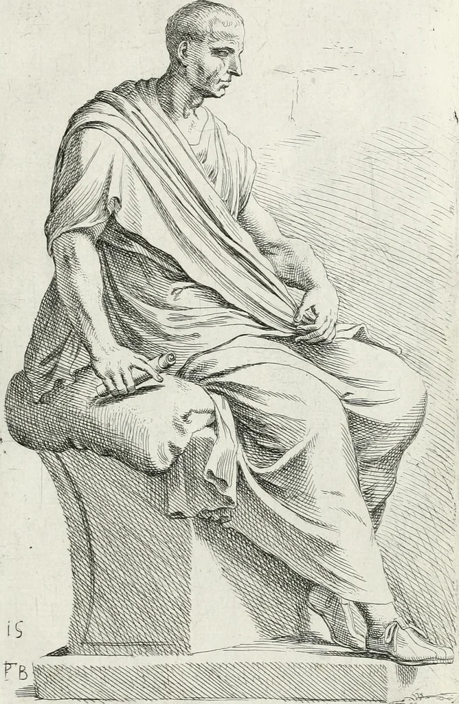 An illustration from Segmenta nobilium signorum e statuaru : quæ temporis dentem inuidium euasere Urbis æternæ ruinis erepta, typis æneis ab se commissa perptuæ uenerationis monimentum, 1638, leaf 34