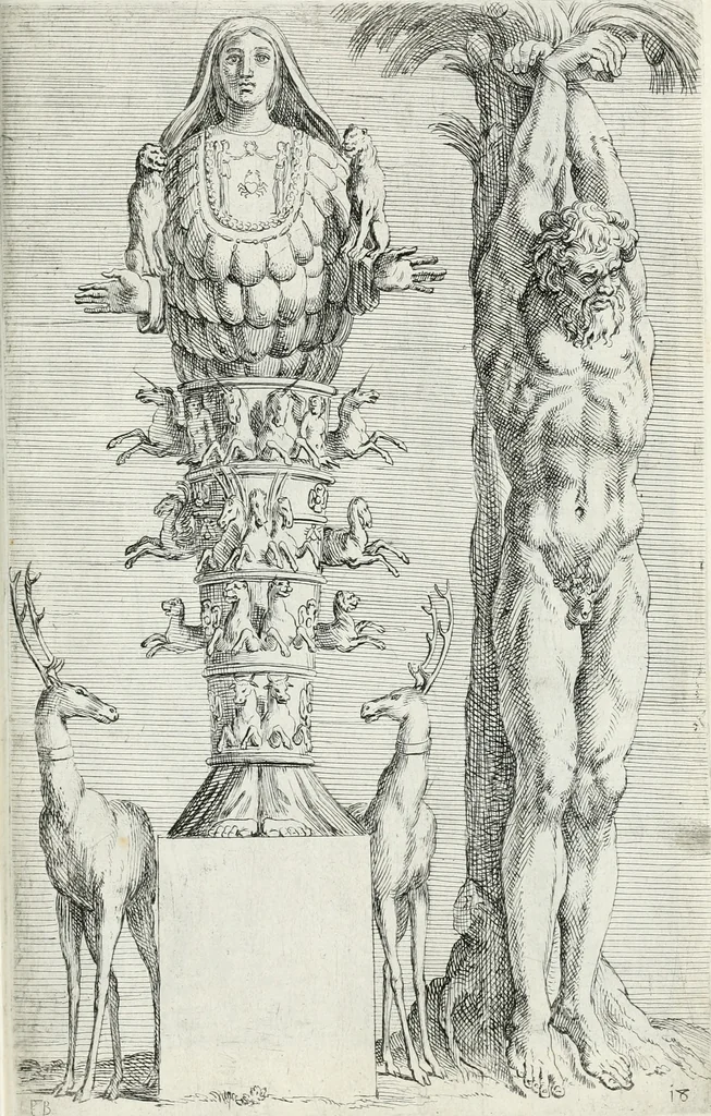 An illustration from Segmenta nobilium signorum e statuaru : quæ temporis dentem inuidium euasere Urbis æternæ ruinis erepta, typis æneis ab se commissa perptuæ uenerationis monimentum, 1638, leaf 40