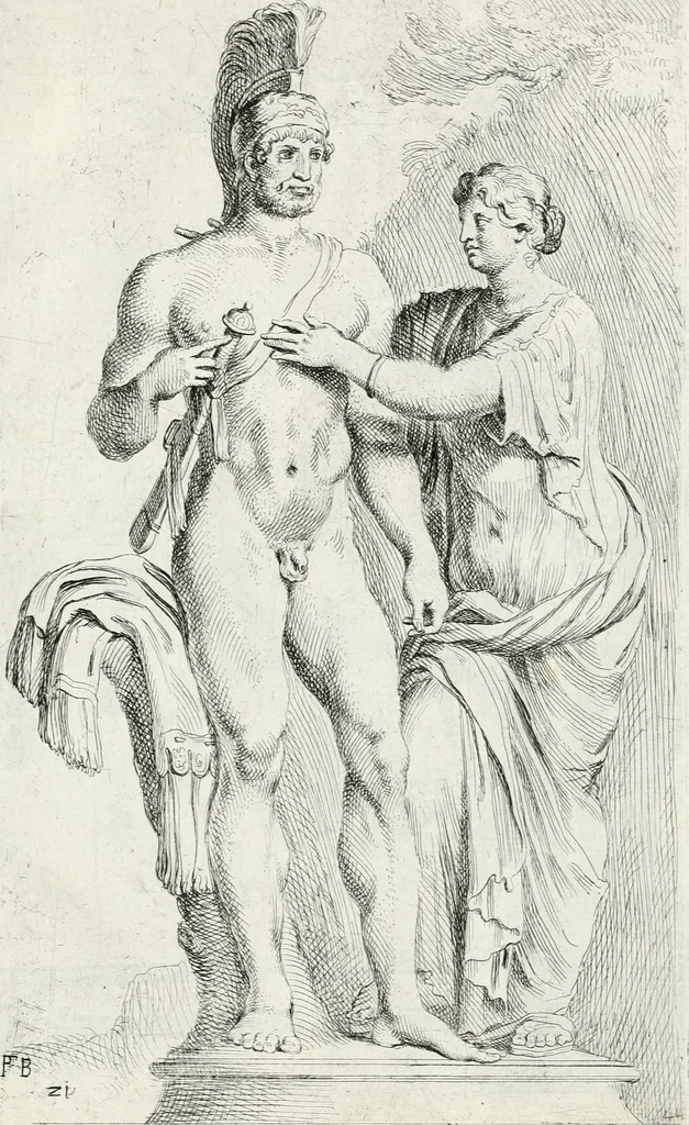 An illustration from Segmenta nobilium signorum e statuaru : quæ temporis dentem inuidium euasere Urbis æternæ ruinis erepta, typis æneis ab se commissa perptuæ uenerationis monimentum, 1638, leaf 46