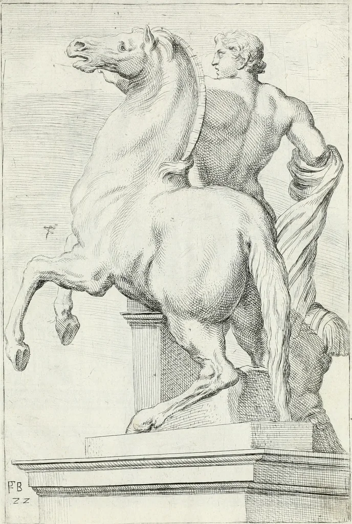 An illustration from Segmenta nobilium signorum e statuaru : quæ temporis dentem inuidium euasere Urbis æternæ ruinis erepta, typis æneis ab se commissa perptuæ uenerationis monimentum, 1638, leaf 48
