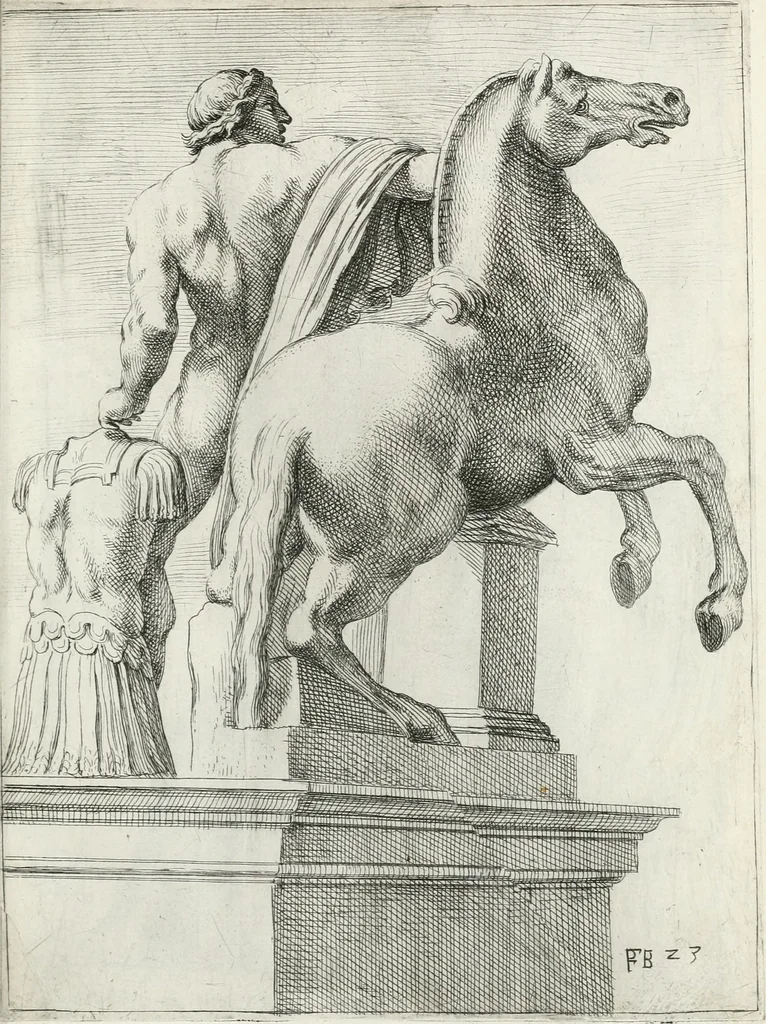 An illustration from Segmenta nobilium signorum e statuaru : quæ temporis dentem inuidium euasere Urbis æternæ ruinis erepta, typis æneis ab se commissa perptuæ uenerationis monimentum, 1638, leaf 50