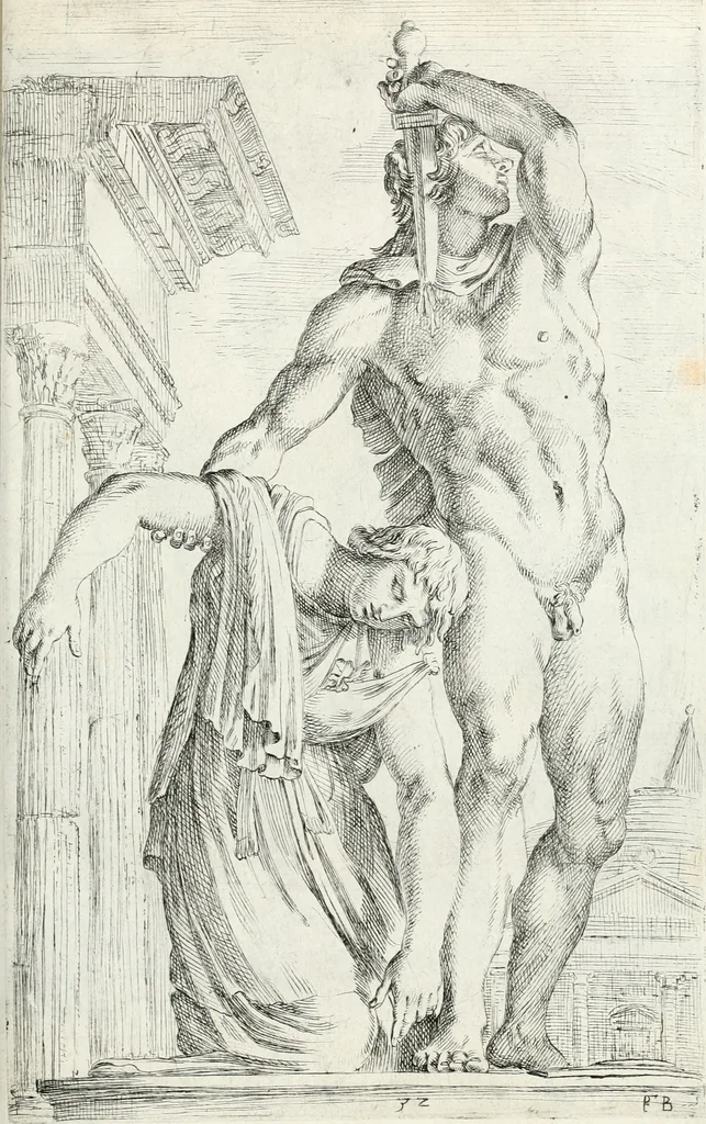 An illustration from Segmenta nobilium signorum e statuaru : quæ temporis dentem inuidium euasere Urbis æternæ ruinis erepta, typis æneis ab se commissa perptuæ uenerationis monimentum, 1638, leaf 68