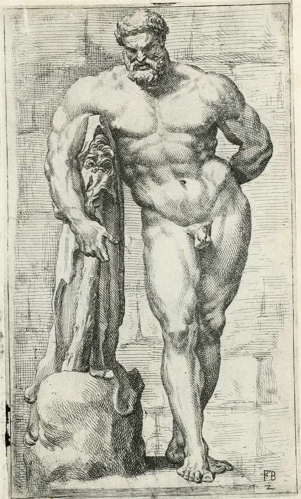 An illustration from Segmenta nobilium signorum e statuaru : quæ temporis dentem inuidium euasere Urbis æternæ ruinis erepta, typis æneis ab se commissa perptuæ uenerationis monimentum, 1638, leaf 8