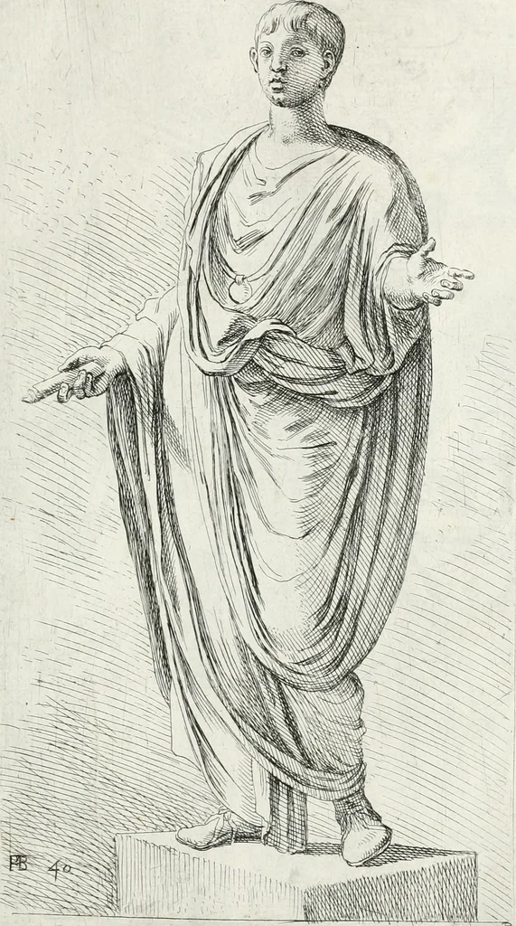 An illustration from Segmenta nobilium signorum e statuaru : quæ temporis dentem inuidium euasere Urbis æternæ ruinis erepta, typis æneis ab se commissa perptuæ uenerationis monimentum, 1638, leaf 84