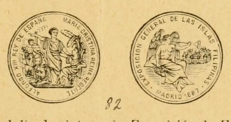 An illustration from Segunda edición del catálogo descriptivo de los sellos de correos de España y sus colonias, 1890, leaf 3