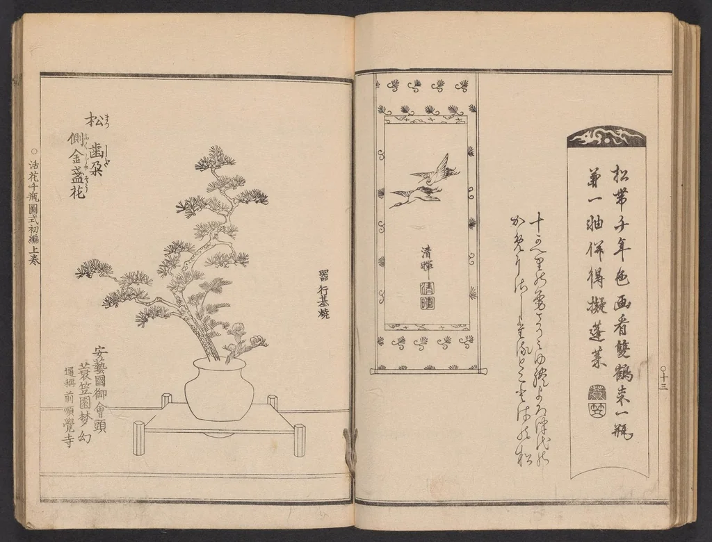 An illustration from Seizan goryū ikebana senbei zushiki : shohen, 1857, leaf 15