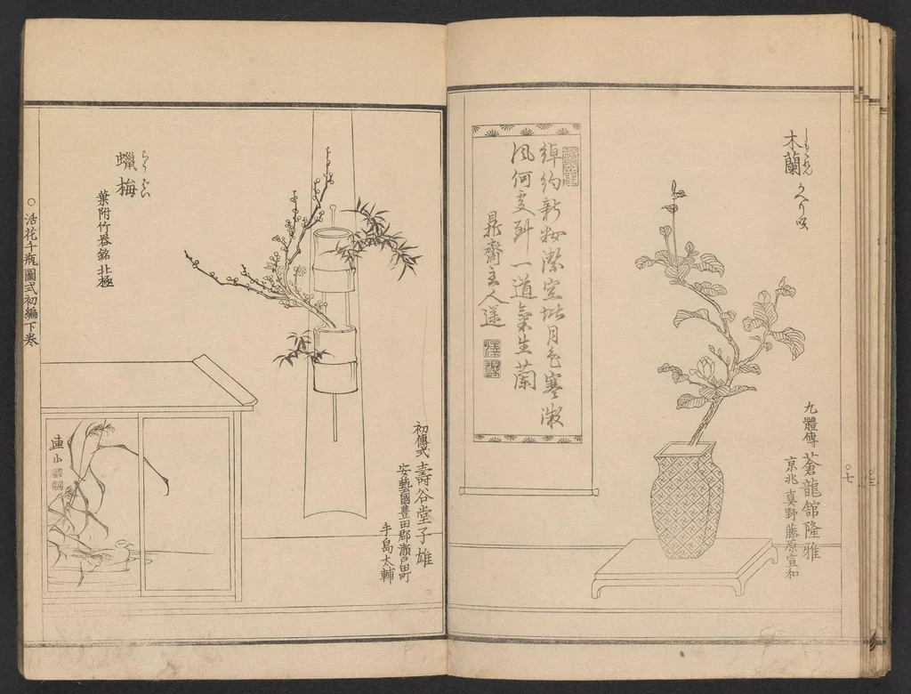 An illustration from Seizan goryū ikebana senbei zushiki : shohen, 1857, leaf 10
