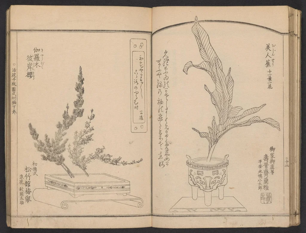 An illustration from Seizan goryū ikebana senbei zushiki : shohen, 1857, leaf 15