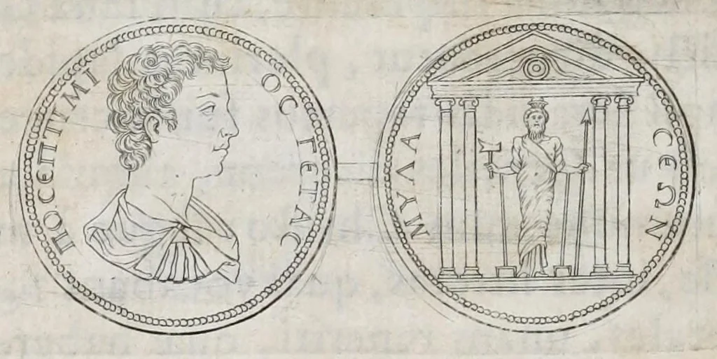 An illustration from Selecta numismata antiqua, 1684, leaf 18