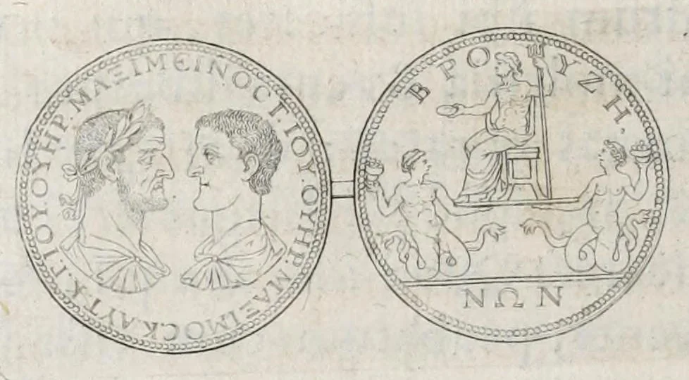 An illustration from Selecta numismata antiqua, 1684, leaf 184