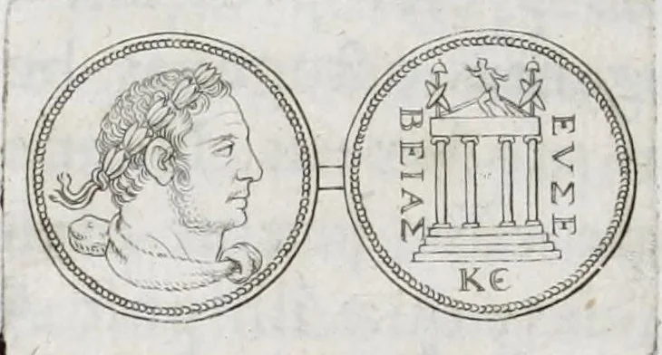 An illustration from Selecta numismata antiqua, 1684, leaf 72